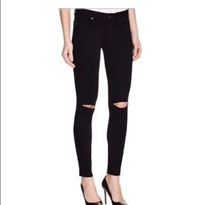 Paige Black Distressed Skinny Jeans.
